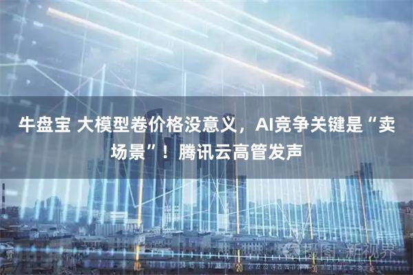 牛盘宝 大模型卷价格没意义，AI竞争关键是“卖场景”！腾讯云高管发声